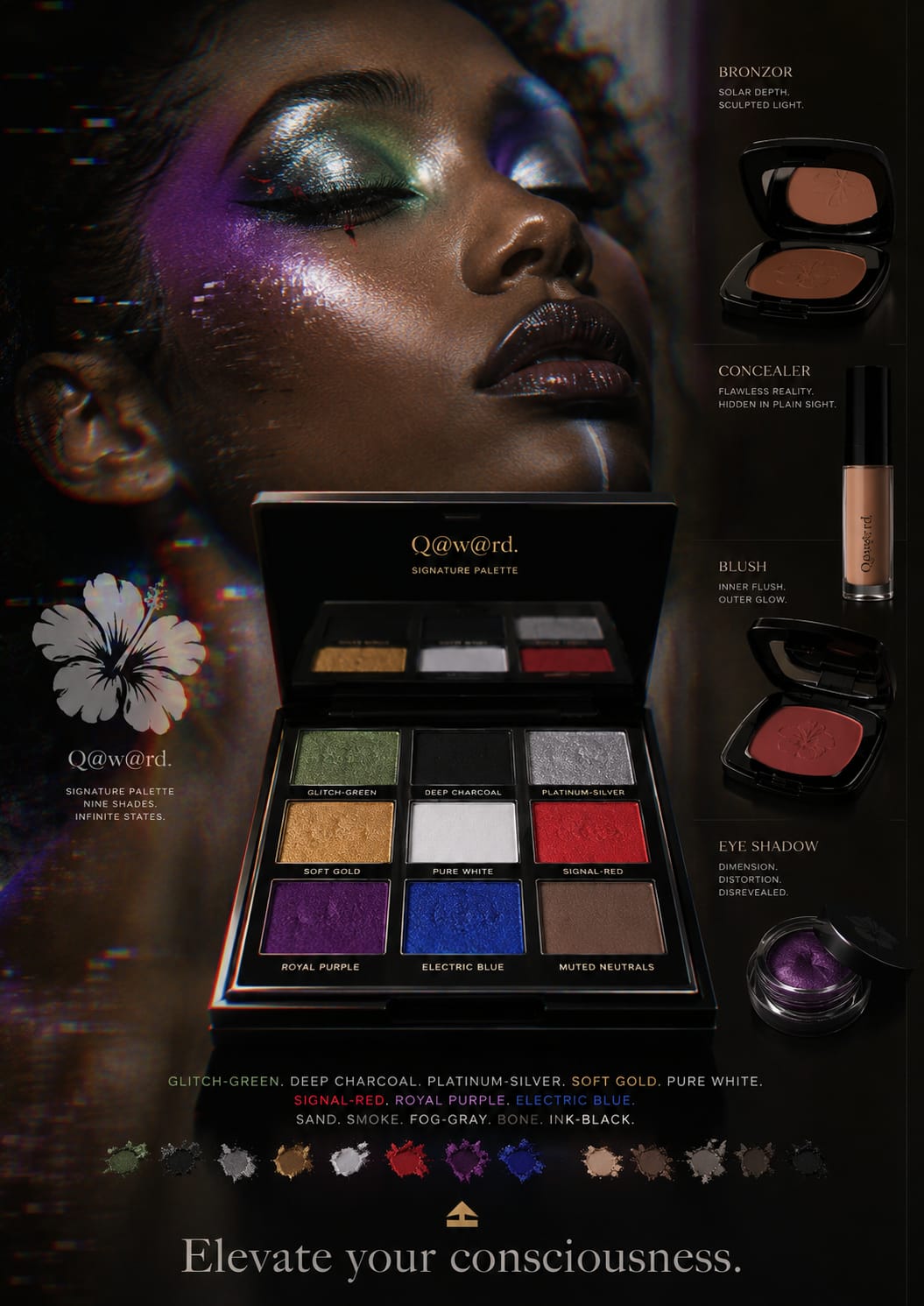 Q@w@rd. Static Finish pressed pigment compact